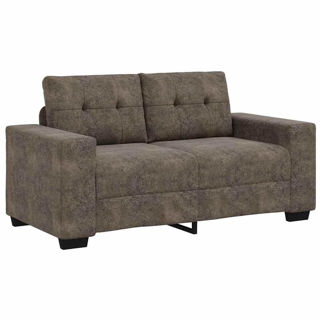 Loveseat Sofa with Cushion Dark grey Faux leather
